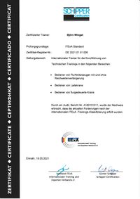 Zertifikat Winget Ausbilder Internationaler Trainer